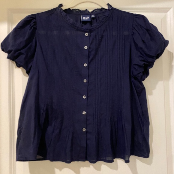 Gap Bubble Sleeve Pintuck Top - Picture 5 of 6